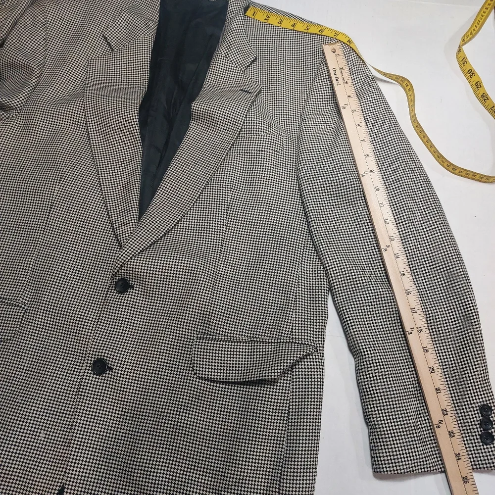 BRANDINI 100% Genuine Wool Men's Black and White Jacket Size 44L